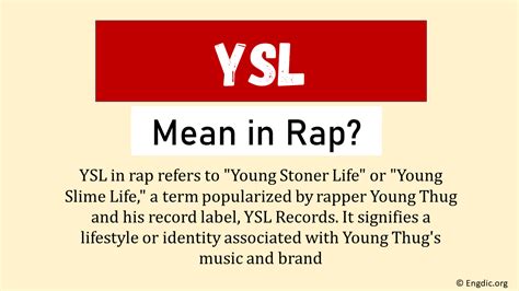 ysl means|ysl meaning in rap.